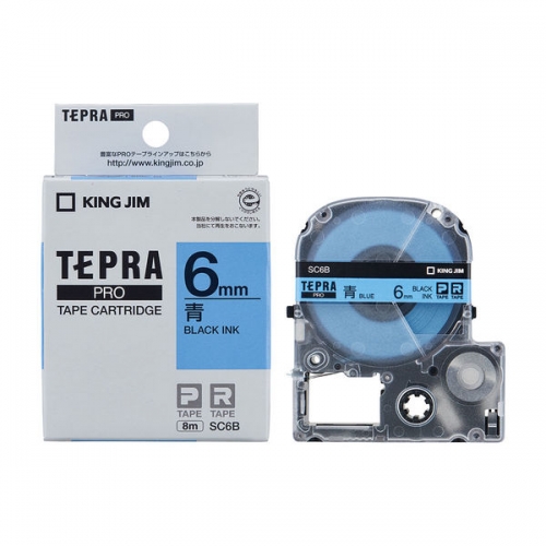 TEPRA SC6B - CHỮ ĐEN NỀN XANH DƯƠNG 6MM