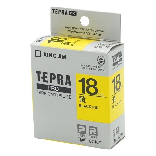 TEPRA SC18Y / CHỮ ĐEN NỀN VÀNG 18MM