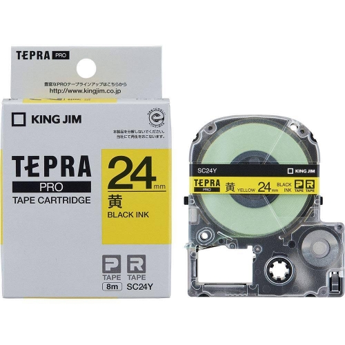 TEPRA SC24Y / CHỮ ĐEN NỀN VÀNG 24MM