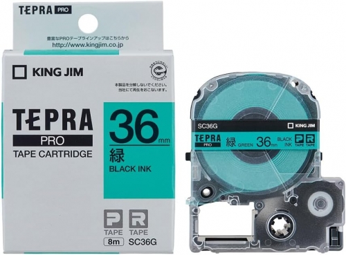 TEPRA SC36G - CHỮ ĐEN NỀN XANH LÁ