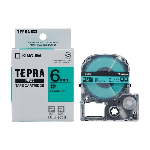 TEPRA SC6G - CHỮ ĐEN NỀN XANH LÁ