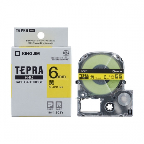 TEPRA SC6Y / CHỮ ĐEN NỀN VÀNG 6MM