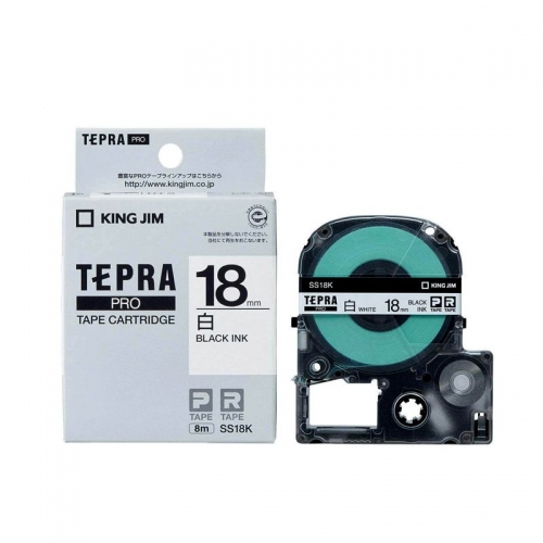 TEPRA SS18K - CHỮ ĐEN NỀN TRẮNG 18MM