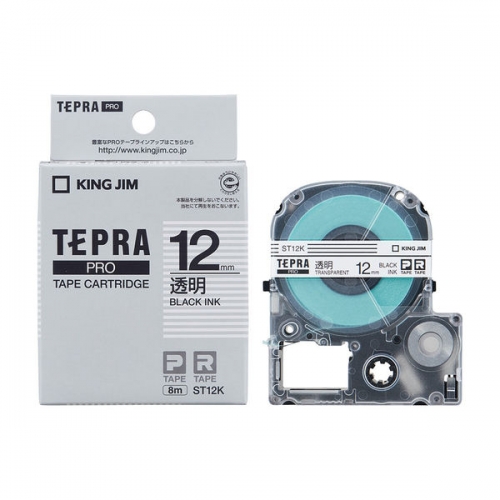 TEPRA ST12K - CHỮ ĐEN NỀN TRONG SUỐT