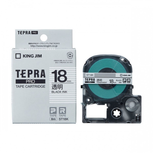 TEPRA ST18K - CHỮ ĐEN NỀN TRONG SUỐT