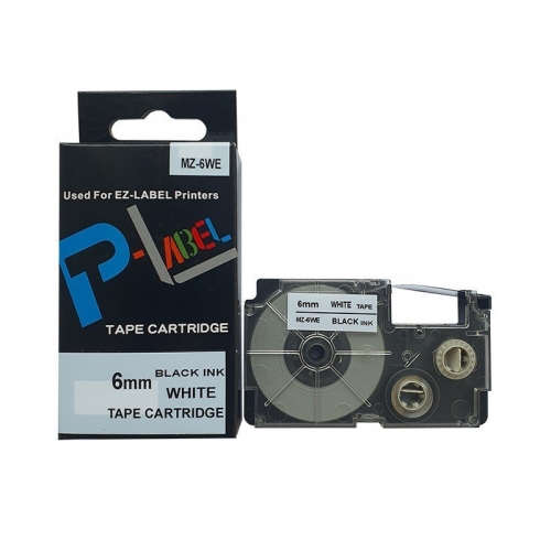 MZ-6WE ( XR-6WE1 ) / Nhãn Casio 6mm màu trắng - Tape Cartridge for Casio Label IT / Name land / EZ-Label