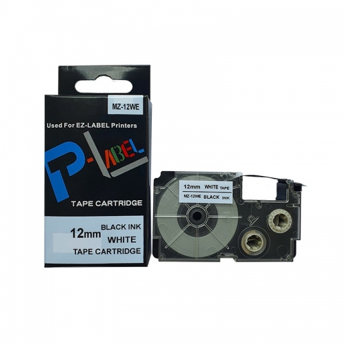 MZ-12WE ( XR-12WE1 ) / Nhãn Casio 12mm màu trắng - Tape Cartridge for Casio Label IT / Name land / EZ-Label